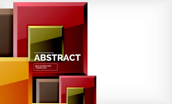 Quadratischer abstrakter Hintergrund, glänzend geometrisches Design — Stockvektor
