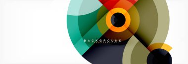 En az geometrik daireler ve üçgenler soyut arka plan, techno modern tasarımı, afişi şablonu