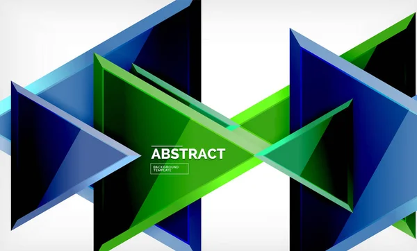 Tech futuristische geometrische 3D-vormen, minimale abstract achtergrond — Stockvector