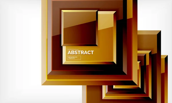 Čtvercové abstraktní pozadí, lesklý geometrický design — Stockový vektor