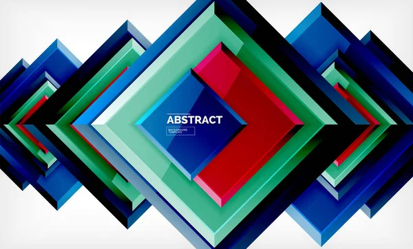 Quadratischer abstrakter Hintergrund, glänzend geometrisches Design — Stockvektor