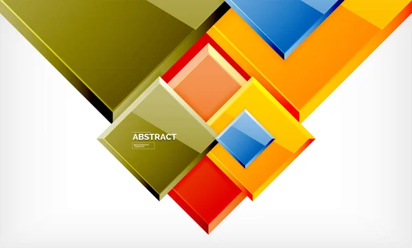 Fyrkantig abstrakt bakgrund, glänsande geometriska design — Stock vektor