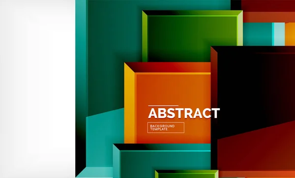 Fond carré abstrait, design géométrique brillant — Image vectorielle