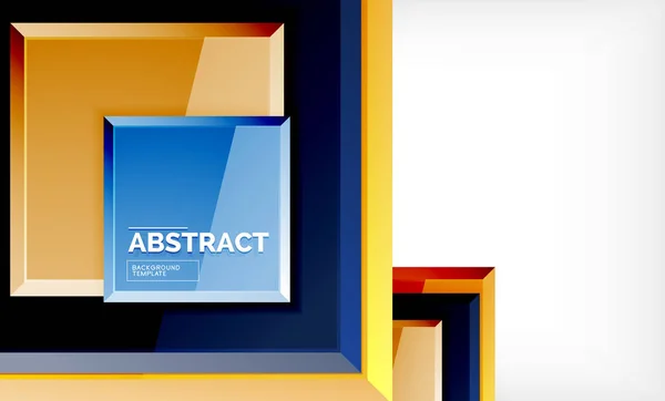 Vierkant abstracte achtergrond, glanzend geometrisch ontwerp — Stockvector