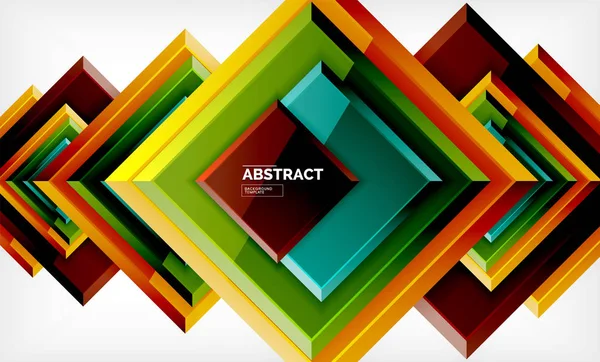 Fond carré abstrait, design géométrique brillant — Image vectorielle
