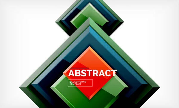Квадратный абстрактный фон, глянцевый геометрический дизайн — стоковый вектор