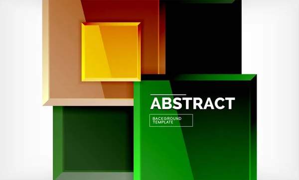 Fond carré abstrait, design géométrique brillant — Image vectorielle