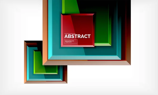 Vierkant abstracte achtergrond, glanzend geometrisch ontwerp — Stockvector