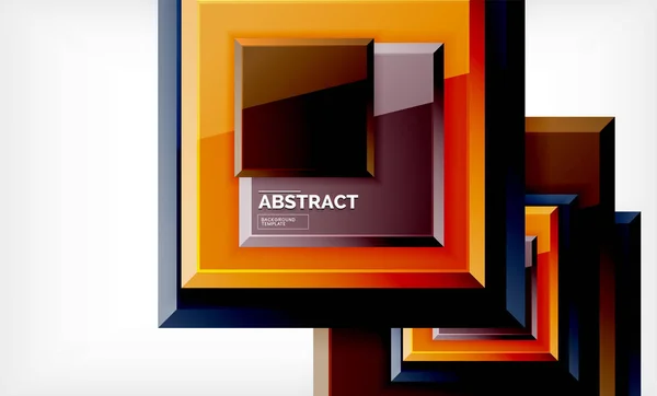 Fyrkantig abstrakt bakgrund, glänsande geometriska design — Stock vektor