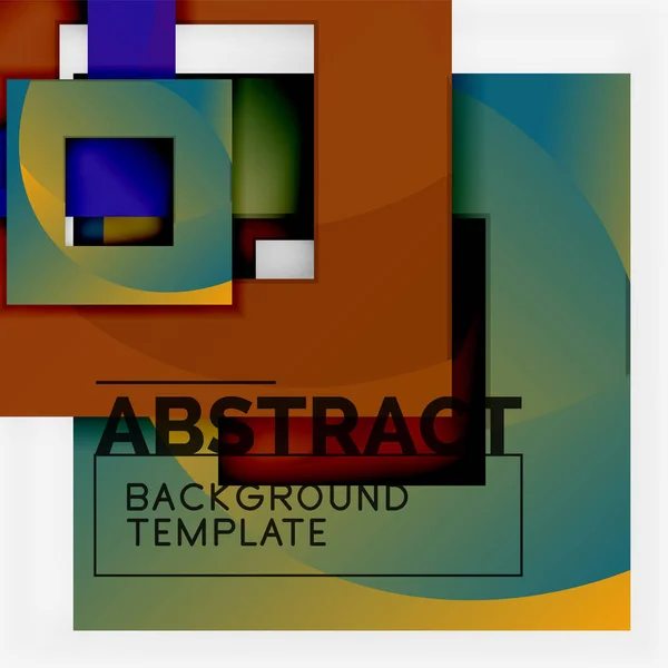 Carrés abstraits de fond, gabarit géométrique minimal — Image vectorielle