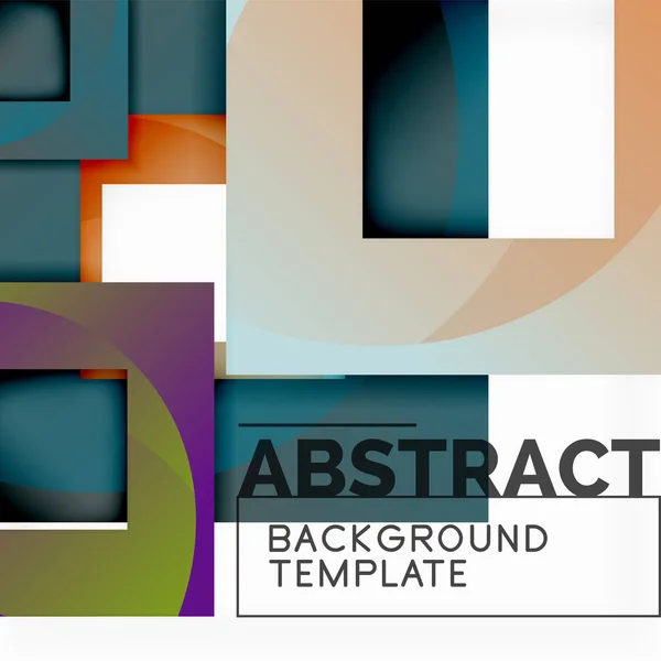 Geometric minimal abstract background with multicolored squares composition — Stock Vector