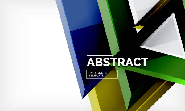 Tech futuristische geometrische 3D-vormen, minimale abstract achtergrond — Stockvector