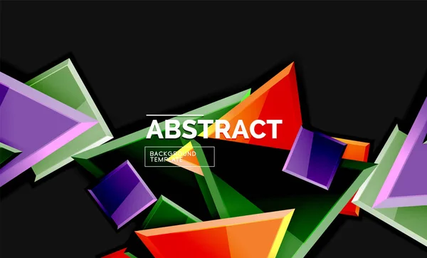 Glänzende Quadrate und Dreiecke geometrische Hintergründe — Stockvektor