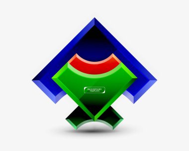 3D futuristik şekiller vektör soyut arka plan ışık efektleri ile parlak parçaları yapılmış