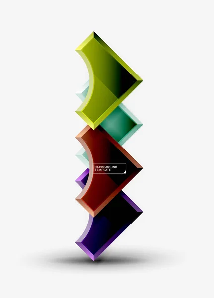 Geometryczny kształt 3D, tło — Wektor stockowy