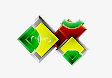 3D futuristik şekiller vektör soyut arka plan ışık efektleri ile parlak parçaları yapılmış
