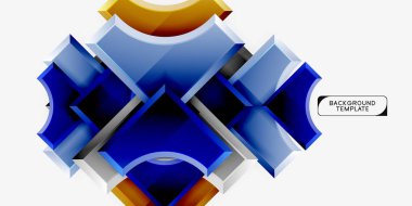 3D futuristik şekiller vektör soyut arka plan ışık efektleri ile parlak parçaları yapılmış