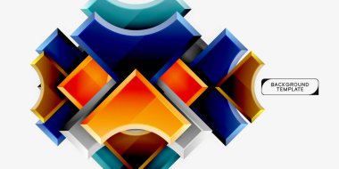 3D futuristik şekiller vektör soyut arka plan ışık efektleri ile parlak parçaları yapılmış