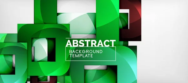 Hintergrund mit farbigen Quadraten Komposition, moderne geometrische Abstraktion Design für Poster, Cover, Branding oder Banner — Stockvektor