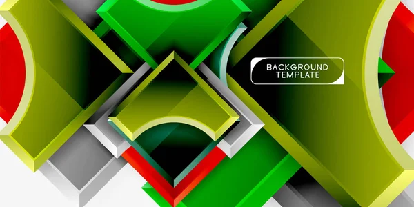 Geometrisk 3D-former bakgrund — Stock vektor