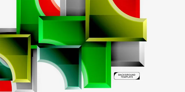 Geometrische 3D-Formen Hintergrund — Stockvektor