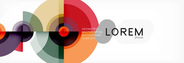 Kreis geometrische Komposition abstraktes Hintergrunddesign, Einband, Vorlage, Broschüre, Flyer. — Stockvektor