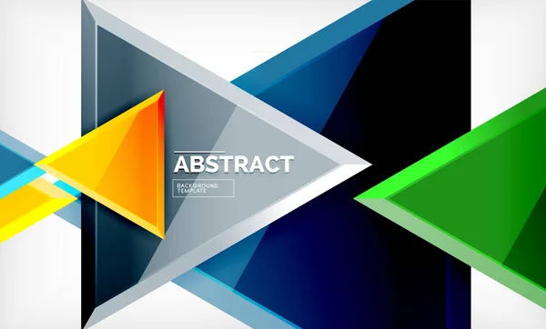 Diseño triangular de fondo de polietileno bajo, triángulos multicolores — Vector de stock