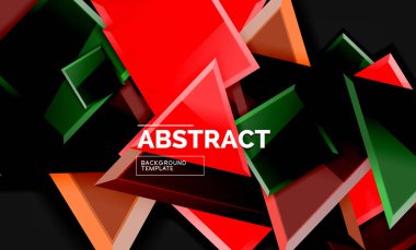 Parlak kare ve üçgen geometrik arka planlar