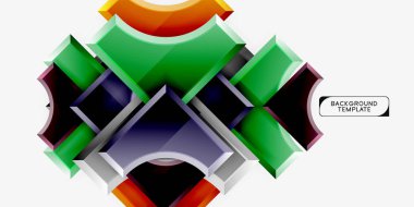 3D futuristik şekiller vektör soyut arka plan ışık efektleri ile parlak parçaları yapılmış