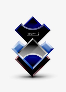 3D futuristik şekiller vektör soyut arka plan ışık efektleri ile parlak parçaları yapılmış