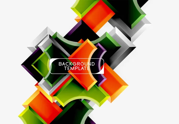 Geometrisk 3D-former bakgrund — Stock vektor