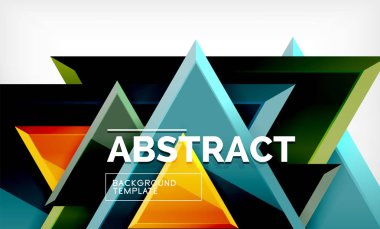 Üçgen repetiton geometrik arka plan, çok renkli parlak üçgen şekiller, yüksek teknoloji poster kapak tasarımı veya web sunum şablonu kopya alanı ile