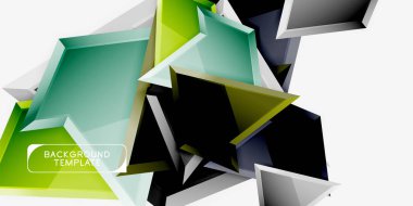 3B Efekt soyut arka plan şablonu ile minimal geometrik üçgenler