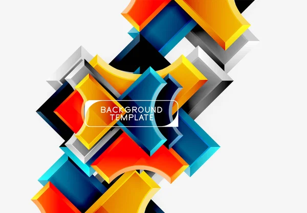 Geometrische 3D-shapes achtergrond — Stockvector