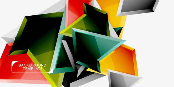 Triángulos geométricos mínimos con plantilla de fondo abstracto efecto 3d — Archivo Imágenes Vectoriales