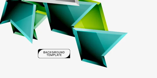 Minimale geometrische driehoeken met 3D-effect abstracte achtergrond sjabloon — Stockvector