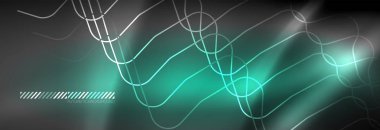 Parlak neon özet satırları, techno fütüristik şablonu