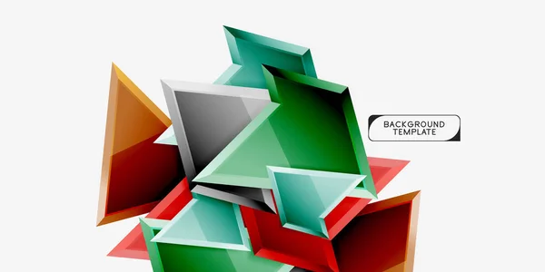 Minimalny trójkątów geometrycznych z efektem 3D abstrakcyjny szablon tła — Wektor stockowy