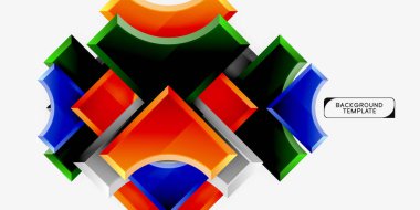 3D futuristik şekiller vektör soyut arka plan ışık efektleri ile parlak parçaları yapılmış