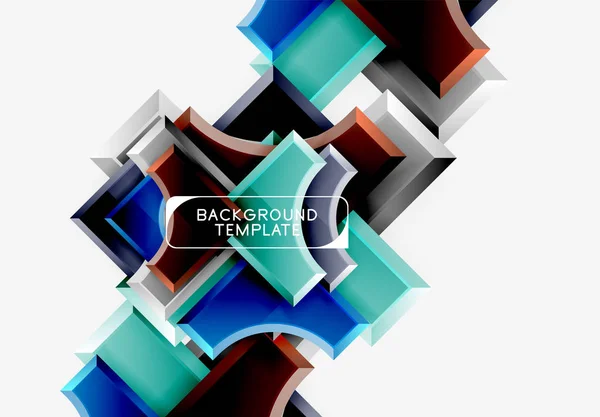 Geometrical 3d shapes background — Stock Vector