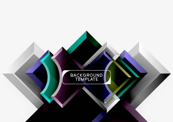 Geometrical 3d shapes background — Stock Vector