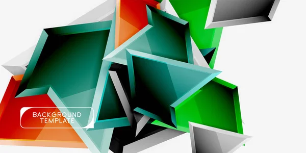 Triângulos geométricos mínimos com efeito 3d modelo de fundo abstrato —  Vetores de Stock