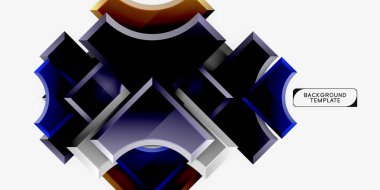 3D futuristik şekiller vektör soyut arka plan ışık efektleri ile parlak parçaları yapılmış