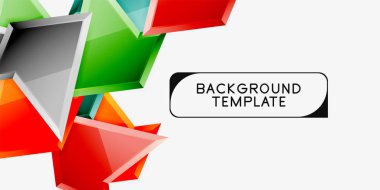 3B Efekt soyut arka plan şablonu ile minimal geometrik üçgenler