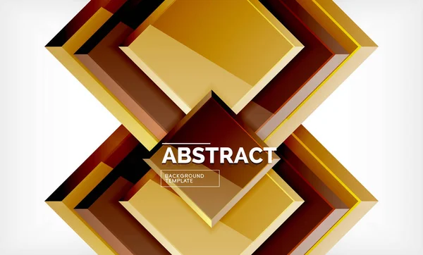 Vierkant abstracte achtergrond, glanzend geometrisch ontwerp — Stockvector