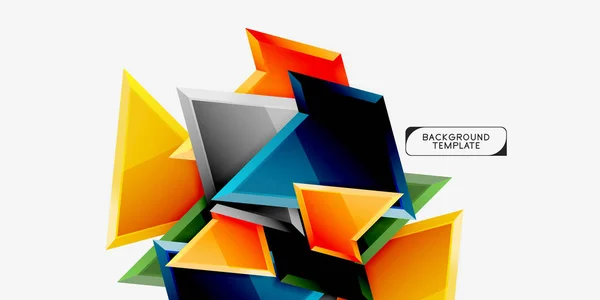 Triângulos geométricos mínimos com efeito 3d modelo de fundo abstrato — Vetor de Stock