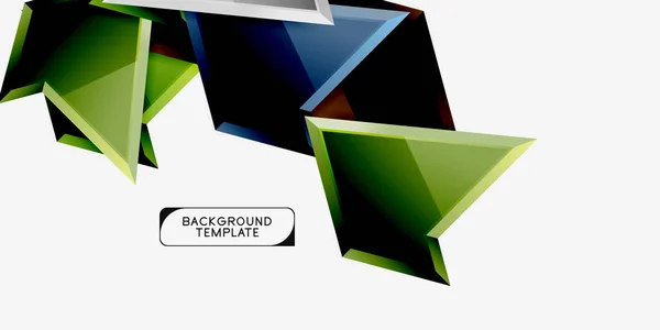 Diseño triangular de fondo de polietileno bajo, triángulos multicolores. Vector — Vector de stock