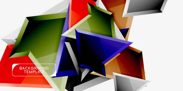 삼각형 낮은 폴 리 배경 디자인, 여러 가지 빛깔의 삼각형. 벡터 — 스톡 벡터