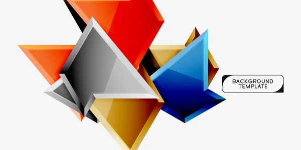 Triángulos geométricos mínimos con plantilla de fondo abstracto efecto 3d — Vector de stock
