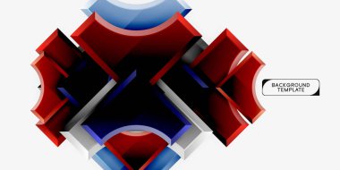 3D futuristik şekiller vektör soyut arka plan ışık efektleri ile parlak parçaları yapılmış